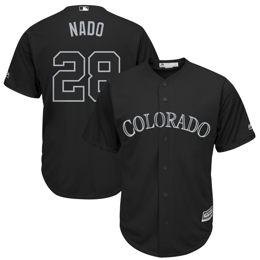 Men Colorado Rockies #28 Nado black MLB Jersey